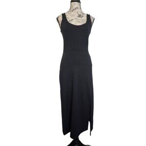 Open Edit Women's Black Scoop Neck Midi Dress NWT S